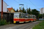 21.08.2017: Tatra T6A5 bogievogntog med nr. 7909 og 7910 på vej mellem stoppestederne Detvianska og Záhumenice i bydelen Rača.