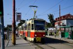 21.08.2017: Tatra T6A5 bogievogntog med nr. 7915 og 7916 ved stoppestedet ved jernbanestationen Vinohrady.