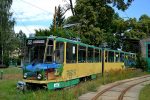 21.07.2016: Tatra KT4DM nr. 22 på remisearealet ved Dorfstraße. Vognen har ikke en lavgulvsafdeling og indgår sandsynligvis ikke i den daglige drift.