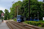 19.07.2016: DWA/DUEWAG 6N1 ledvogn nr. 654 i sløjfen på endestationen Platz der Jugend.