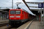 18.07.2016: EL-lokomotiv nr. 112 107 på Rostock Hbf.