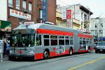 04.05.2016: New Flyer XT60 ledtrolleybus nr. 7244 på Stockton Street i Chinatown.