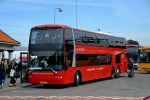 15.06.2017: Svaneke-Nexø Bustrafiks DAF/Bova Synergy bus med navnet “Malou” ved færgeterminalen på Rønne Havn.