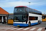 15.06.2017: Svaneke-Nexø Bustrafiks Scania/Berkhof Axial bus med navnet “Melanie” ved færgeterminalen på Rønne Havn.
