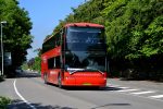 18.06.2017: DAF/Bova Synergy bussen “Malou” fra Svaneke-Nexø Bustrafik på Haslevej ved Nordskoven i Rønne.