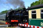 05.06.2018: Tog med damplokomotiv nr. 99 4632 fra 1914 bagest på vej fra Putbus mod Lauterbach Mole.