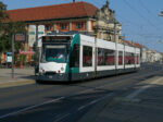 21.08.2019: Siemens Combino nr. 408 ved stoppestedet Alter Markt/Landtag.