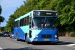 14.06.2015: Volvo B10M-60/DAB bussen “Ingrid” fra Aakirkeby Turist- og Selskabskørsel på Haslevej ved Nordskoven i Rønne som ekstrabus i forbindelse med Folkemødets afslutning.
