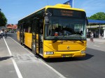 15.06.2012: Straks efter deres ankomst til Bornholm blev de nye Irisbus Crossway busser vist frem som shuttlebusser ved Folkemødet. Her ses nr. 762 ved Cirkuspladsen i Allinge.
