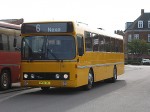 17.08.2009: DAB12 bus fra Østbornholms Lokaltrafik ved BATs garageanlæg i Rønne. Bussen fik efterfølgende navnet “Solvej”.