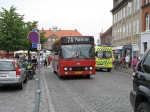 18.07.2009: Østbornholms Lokaltrafiks DAB12 bus “Jane” på Store Torv i Rønne.