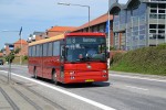 15.06.2013: Scania/DAB Facelift bus fra Østbornholms Lokaltrafik ved det midlertidige stoppested på Nordre Kystvej ud for Hotel Griffen i Rønne.