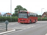 27.08.2010: Volvo B10M-55/Vest Contrast bussen med navnet “Tilde” (ex Jørn Juuls Busser nr. 407) fra Østbornholms Lokaltrafik ved Klemensker Skole.