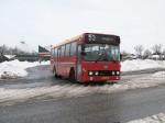 04.02.2010: Leyland/DAB serie 7 bussen “Simon” fra Snogebæk Turistfart ved udkørslen fra Aakirkeby busterminal.