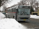 09.02.2010: Volvo B10M/DAB bussen med kælenavnet “Gråmis” fra Østbornholms Lokaltrafik på Nexø busstation.