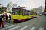 18.07.2003: Vogntog type T6A5 nr. 7935+7936 i Špitálska ulice ved stoppestedet Mariánska. Begge vogne leveredes til DP i 1993.