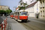 18.07.2003: Tatra T3SUCS vogntog med nr. 7823 og 7824 på Americké námestie. Begge vogne blev leveret til DP i januar 1988.