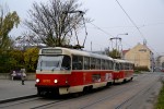 25.10.2013: Tatra T3R.P vogntog med nr. 8470 (ex T3 nr. 6778) på trafikknudepunktet Palmovka.