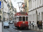 17.03.2008: Turistsporvogn nr. 5 i gang med Colinas turen, her er den nået til Rua de São Paolo ved Bica-funicularen.