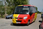 27.09.2013: Bus Nort Balear minibus af tyoen Iveco Daily A65C18 med Indcar Wing karrosseri ved stationen Consell/Alaró.