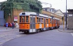 Juni 1988: 8-akslet ledvogn af serie 4800 (Jumbotram) nr. 4837 i Via Bramante ved Cimitero Monumentale.