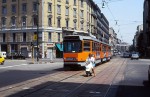 02.07.1985: 8-akslet ledvogn af serie 4900 (Jumbotram) nr. 4938 i Corso Vercelli ved Via Cherubini.