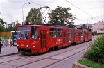 25.07.2002: Tatra KT8D5 ledvogn nr. 9031 ved metrostationen Palmovka. Vognen markerer sporvejsdriftens 125 års jubilæum i Prag i 2000. Vognen er siden ombygget til KT8D5.RN2P ledvogn nr. 9081.