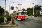 15.10.2003: Tatra T3M vogntog med nr. 8086 (ex type T3 nr. 6947) ved Palmovka metrostation.