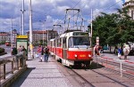 Juli 2002: Tatra T3R.P vogntog med nr. 8225 (ex T3 nr. 6642) ved stoppestedet Palackého náměstí.