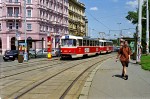 23.07.2001: Tatra T3 vogntog med nr. 6866 ved stoppestedet Těšnov. Nr. 6866 blev solgt til Kiev i foråret 2012.