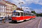 25.07.2002: Tatra T3M vogntog med nr. 8028 (ex T3 nr. 6756) ved stoppestedet Otakarova. Vognen er siden ombygget til type T3R.P nr. 8491.