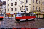 Juli 2001: Tatra T3M2-DVC vogn nr. 8087 (ex T3 nr. 6904) på trafikknudepunktet Anděl.
