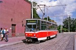 Juli 2002: Tatra T6A5 vogn nr. 8726 på midlertidig endestation på Smíchovské nádraží.