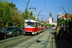 Oktober 2003: Tatra T3 vogntog med nr. 6841 ved Smetanovo nábřeži. Vognen er siden blevet udrangeret.