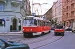 Juli 2001: Tatra T3R.P vogntog med nr. 8330 (ex T3 nr. 6662) på Ostrčilovo náměstí.