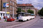 Juli 2002: Tatra T3SUCS vogntog med nr. 7176 i gaden Jaromirova.