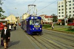 Oktober 2000: Tatra T3SUCS vogntog med nr. 7218 på trafikknudepunktet Palmovka. Vognen er siden ombygget til T3R.P nr. 8560.