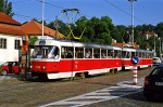 Juli 2001: Tatra T3SU vogntog med nr. 7020 på Malostranská.