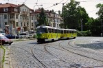 Juli 2001: Tatra T3SUCS vogntog med nr. 7070 på gaden Chotkova ved Chotkovy sady.