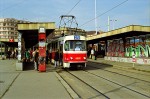 Oktober 2000: Tatra T3 vogntog med nr. 6882 på trafikknudepunktet Vltavská. Vognen er siden ombygget til T3R.P nr. 8523.