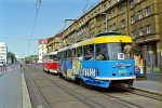 Juli 2001: Tatra T3 vogntog med nr. 6657 ved stoppestedet Dejvická. Vognen er siden ombygget til T3R.P nr. 8396.