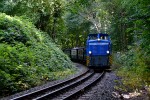 28.08.2013: Diesellokomotiv 251 901-5 trækker toget op fra Lauterbach Mole. Lokomotivet er bygget i 1964 af Gmeinder i Mosbach, som er kendt for sine Köf lokomotiver.