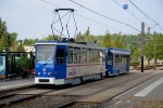30.08.2013: Tatra T6A2M motorvogn nr. 708 med Bombardier lavgulvsbivogn ved stoppestedet Marienehe.