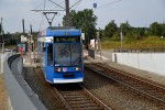 30.08.2013: DWA/DUEWAG 6N1 ledvogn nr. 685 på vej fra stoppestedet Stadthalle og ned i tunnelen mod Hauptbahnhof.