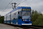 01.09.2014: DWA/DUEWAG 6N1 ledvogn nr. 680 på hurtigsporvejstrækningen mellem Marienehe og Evershagen Süd.