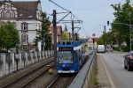 31.08.2015: DWA/DUEWAG 6N1 ledvogn nr. 681 på opkørslen fra Hauptbahnhof til Rosa-Luxemburg-Straße.
