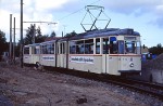 21.09.1991: Gotha G4-61 ledvogn nr. 712 med Gotha bivogn i vendesløjfen i Marienehe. Begge vogne blev skrottet i 1996.
