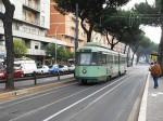 16.10.2008: TAS ledvogn nr. 7077 i Via Prenestina ved stoppestedet Tor di Schiavi på vej mod Piazza del Risorgimento.
