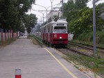 29.07.2006: E1 ledvogn nr. 4736 med c3/c4 bivogn ved Ferry-Dusika Stadion (Hallen Stadion).