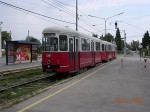 29.07.2006: E1 ledvogn med c4 bivogn nr. 1301 ved Ferry-Dusika Stadion (Hallen Stadion).